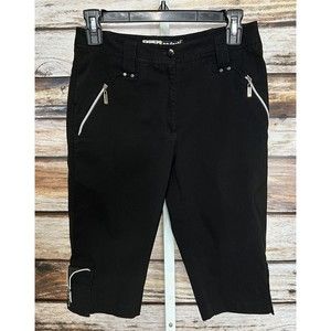 Jamie Sadock Bermuda Shorts Black Size 2 Zip Pockets Golf